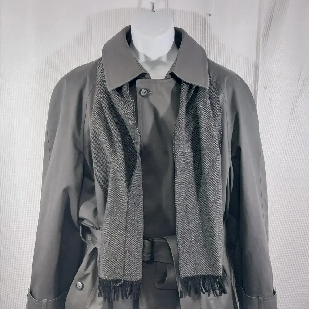 NWOT! LONDON FOG! DOVE GRAY FULL LENGTH THERMAL TRENCH COAT, BELTED! SZ 46R